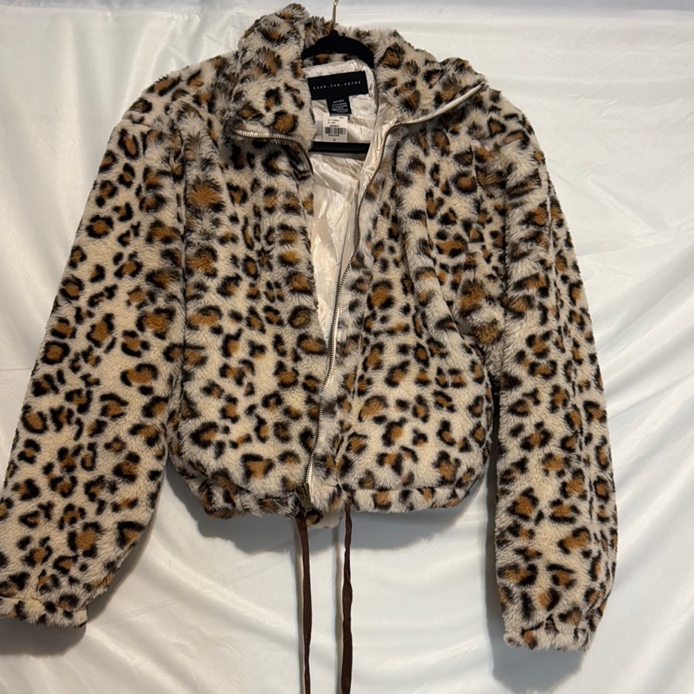 Victoria Secret’s (PINK) Leopard Print Faux Fur Jacket